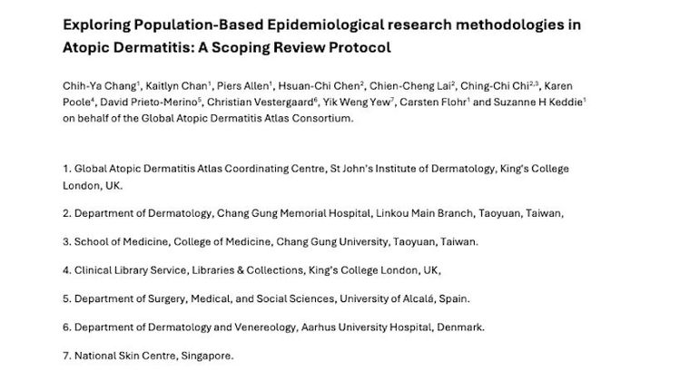 Exploring Population-Based Epidemiological research methodologies in Atopic Dermatitis: A Scoping Review Protocol