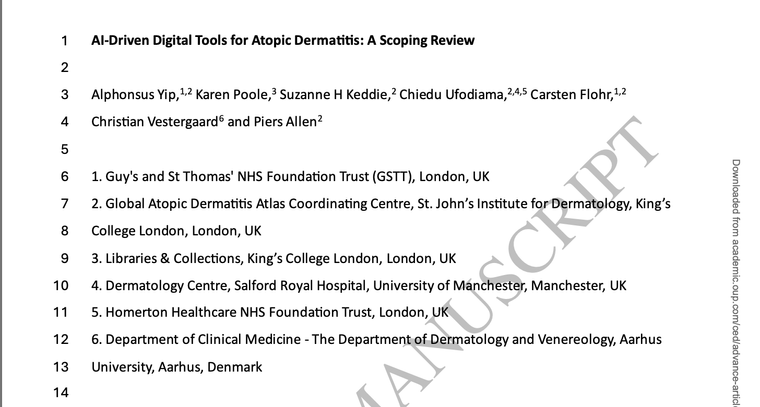 AI-Driven Digital Tools for Atopic Dermatitis: A Scoping Review